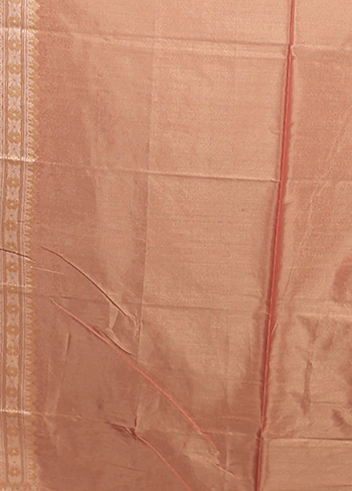 Pink Tissue Silk Saree With Blouse Piece - Image 5