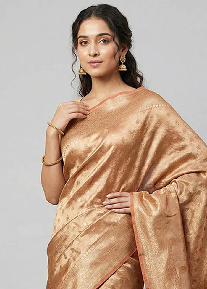 Pink Tissue Silk Saree With Blouse Piece - Image 2
