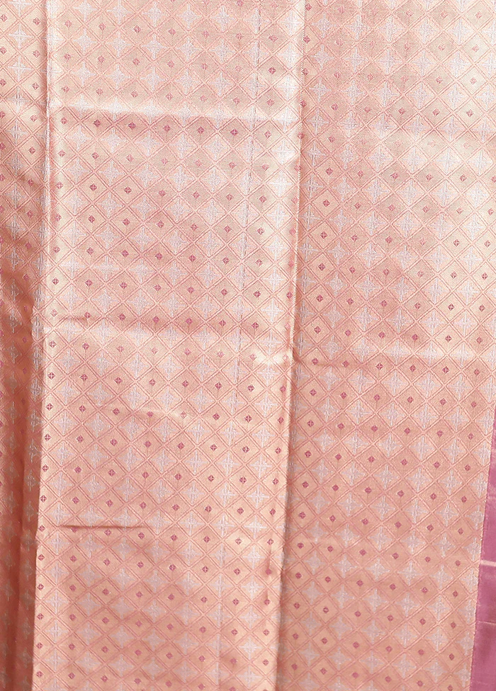 Pink Tissue Silk Saree With Blouse Piece - Image 5