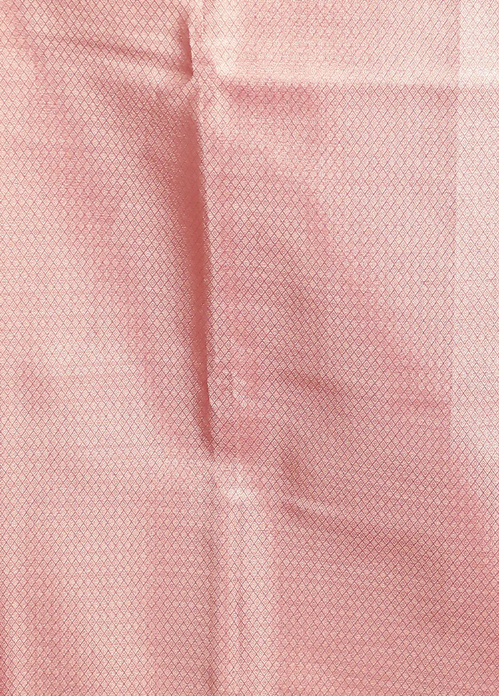 Pink Tissue Silk Saree With Blouse Piece - Image 5