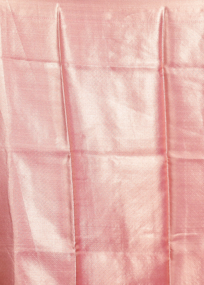 Pink Tissue Silk Saree With Blouse Piece - Image 5