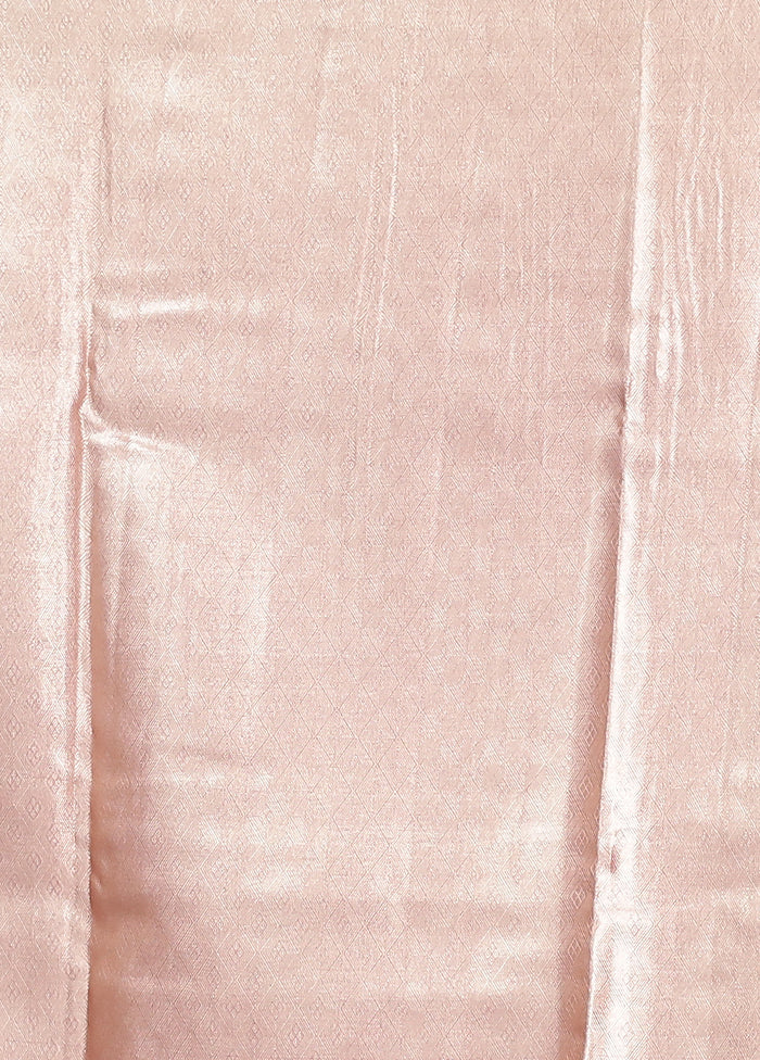Pink Tissue Silk Saree With Blouse Piece - Image 5