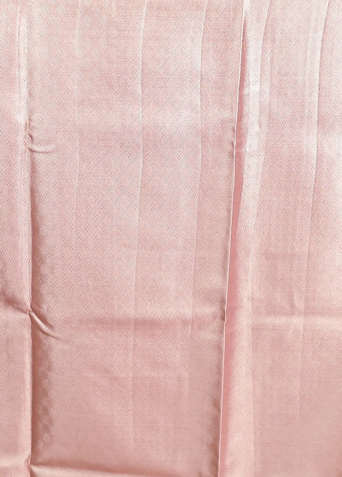 Pink Tissue Silk Saree With Blouse Piece - Image 5