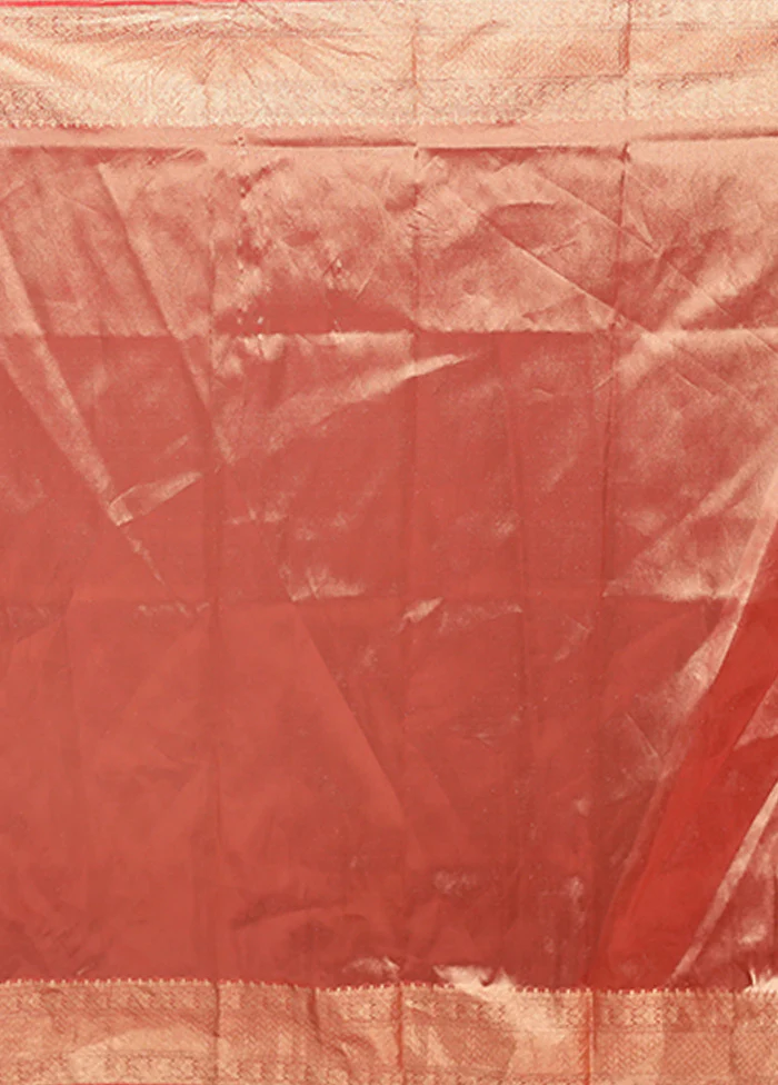 Pink Tissue Silk Saree With Blouse Piece - Image 5