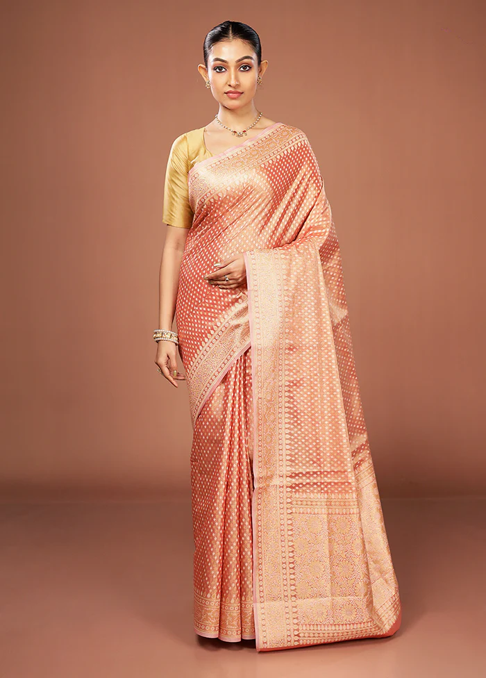Pink Tissue Silk Saree With Blouse Piece - Image 2