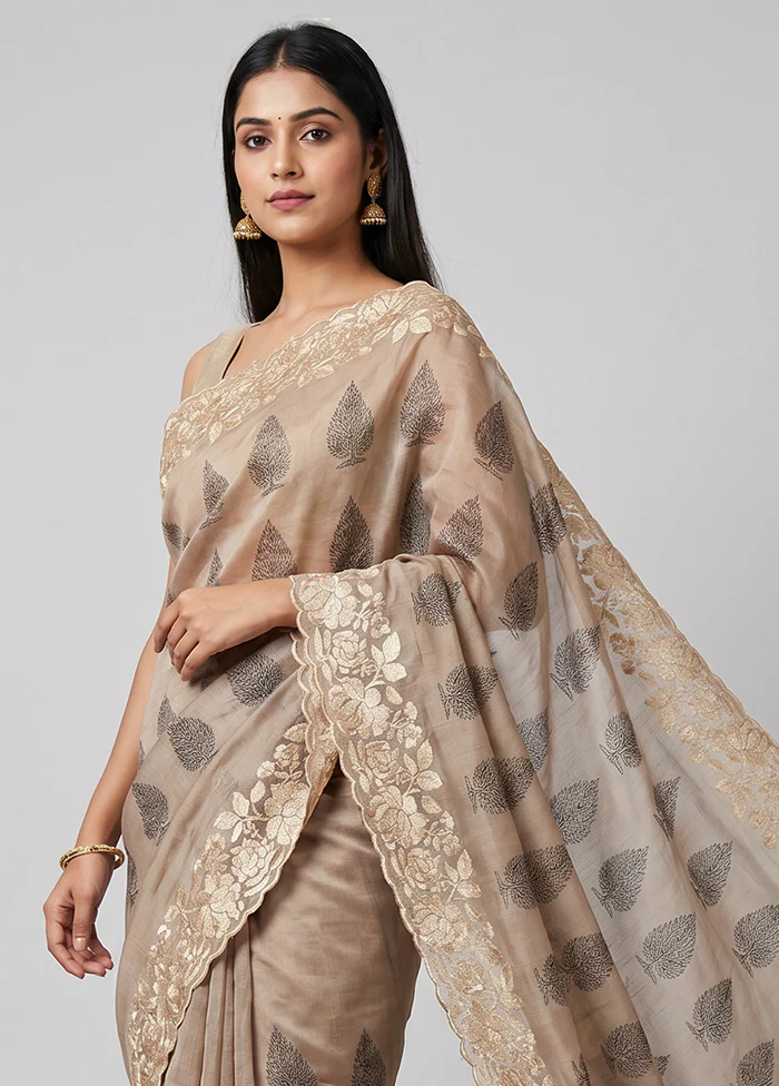 Pink Tussar Silk Saree With Blouse Piece - Image 2