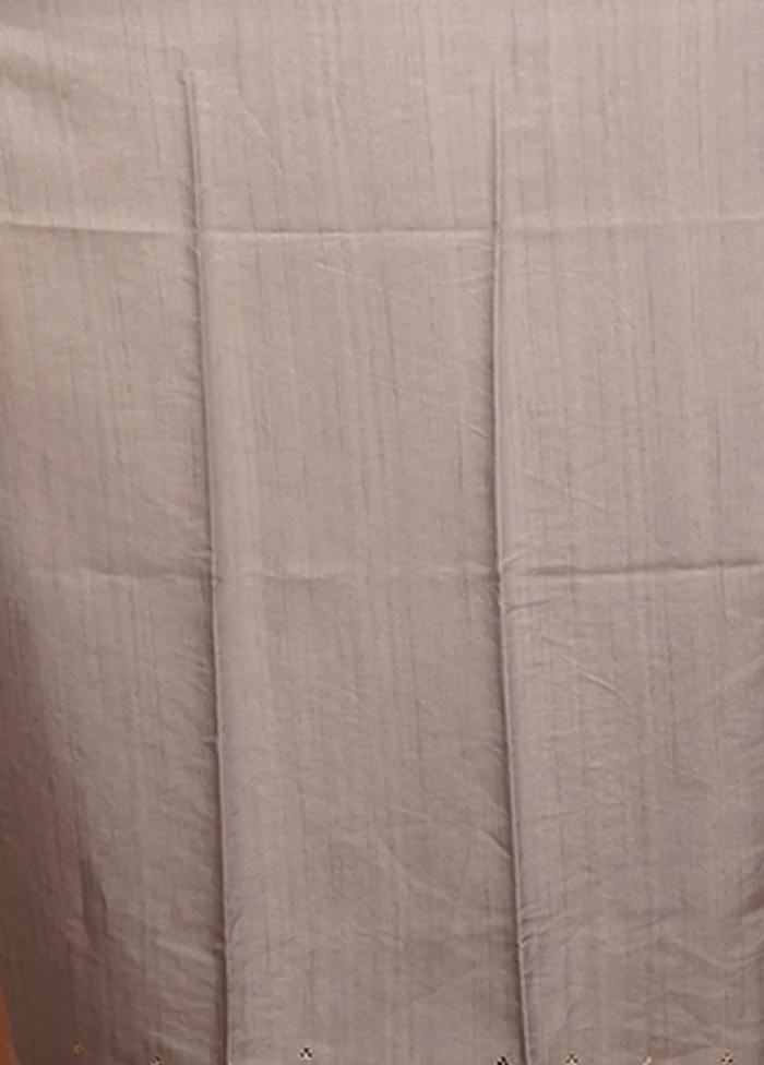 Pink Tussar Silk Saree With Blouse Piece - Image 5