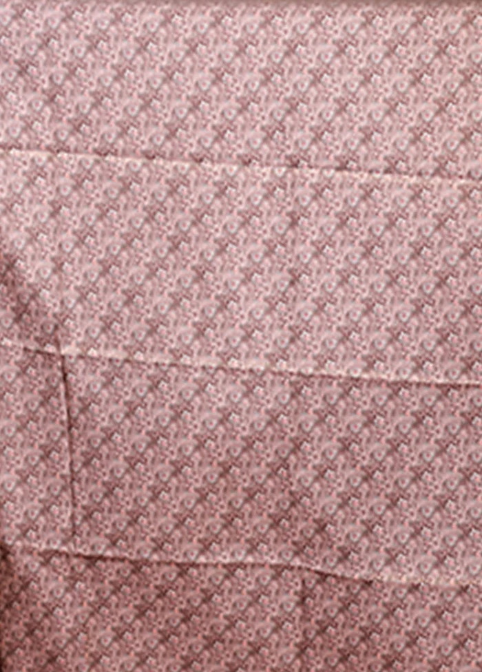Pink Tussar Silk Saree With Blouse Piece - Image 5