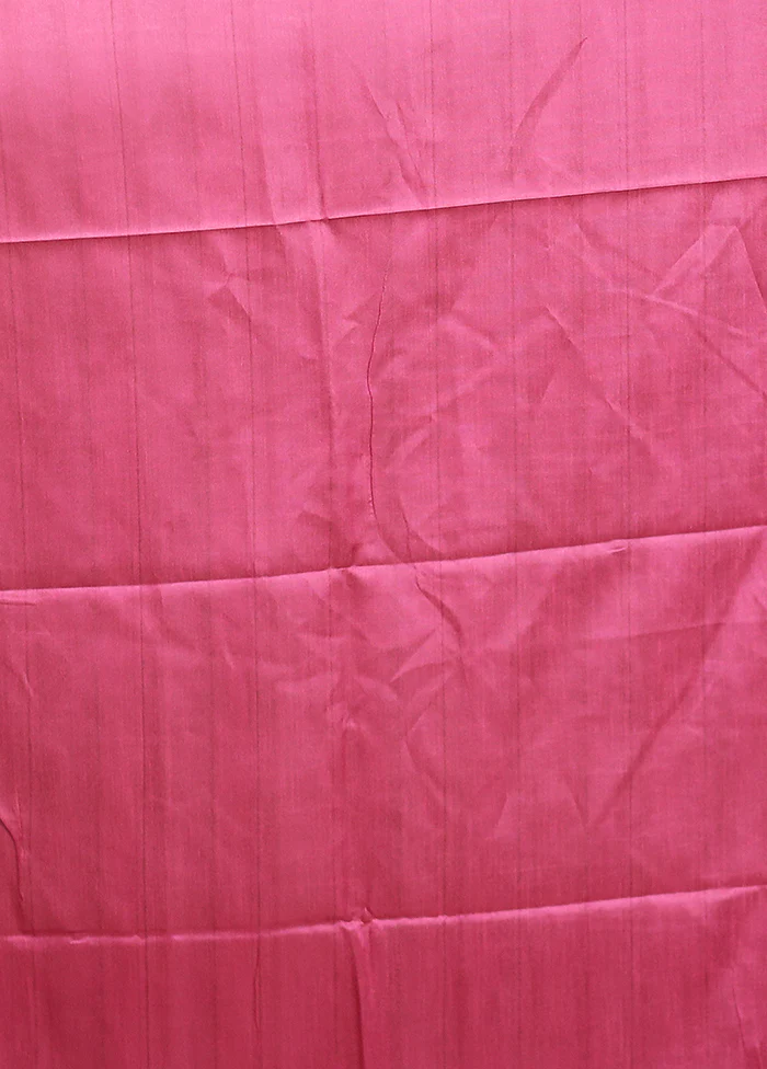 Pink Tussar Silk Saree With Blouse Piece - Image 5