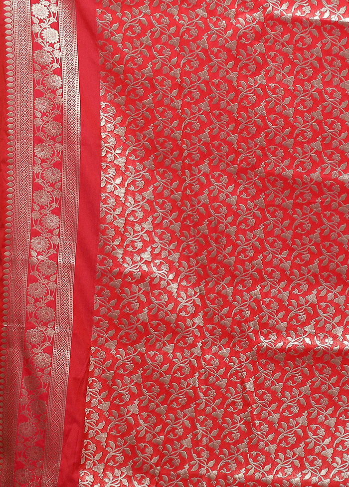 Pink Uppada Silk Saree With Blouse Piece - Image 5