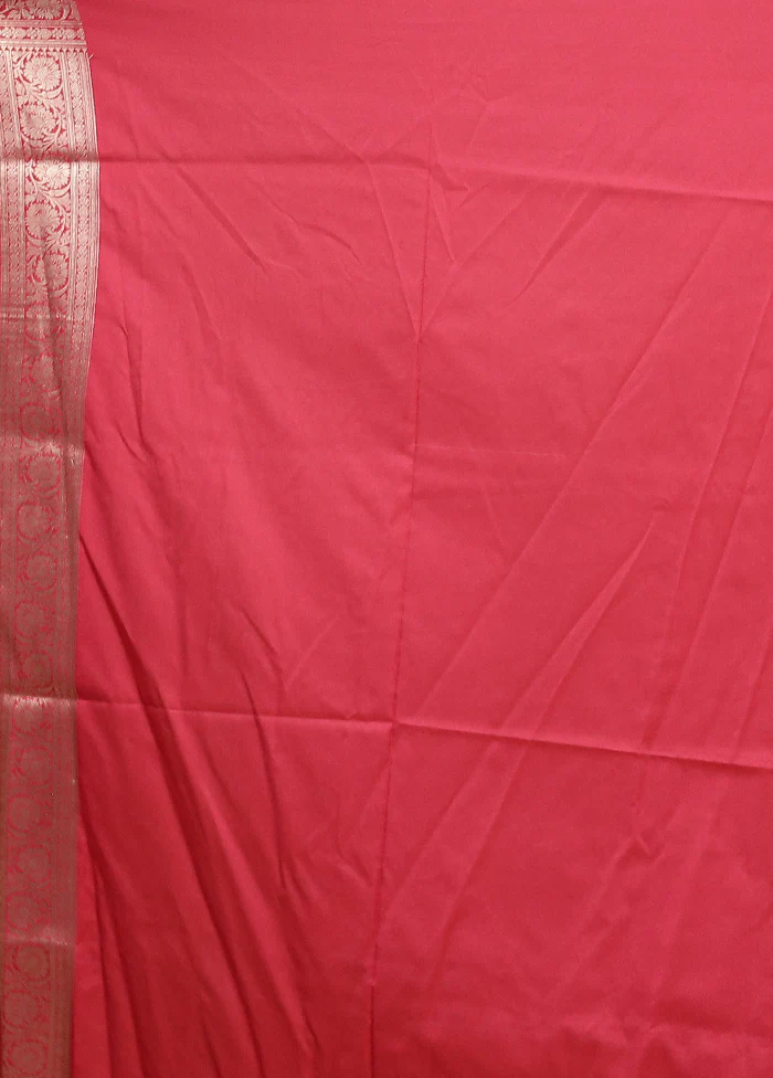 Pink Uppada Silk Saree With Blouse Piece - Image 5