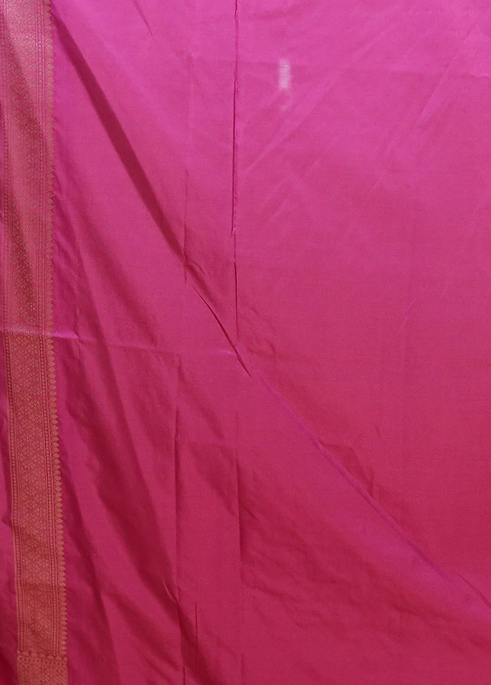 Pink Uppada Silk Saree With Blouse Piece - Image 5
