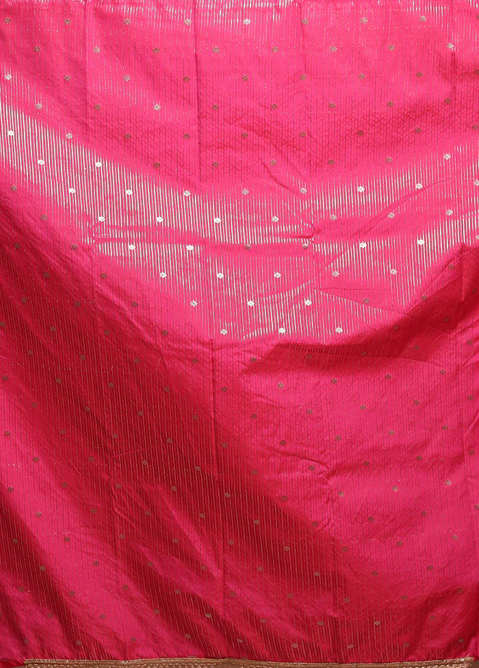 Pink Uppada Silk Saree With Blouse Piece - Image 5