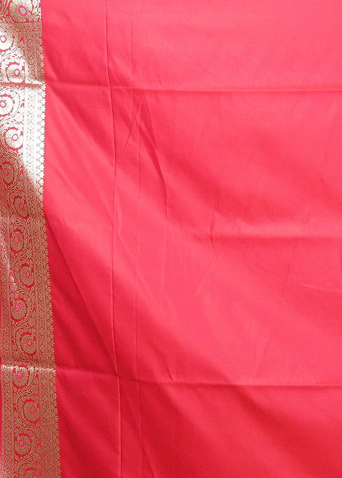 Pink Uppada Silk Saree With Blouse Piece - Image 5