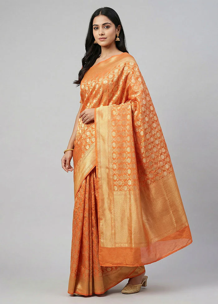 Pink Uppada Silk Saree With Blouse Piece