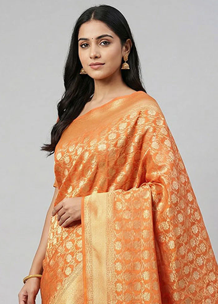 Pink Uppada Silk Saree With Blouse Piece - Image 2