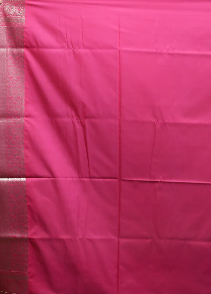 Pink Uppada Silk Saree With Blouse Piece - Image 5