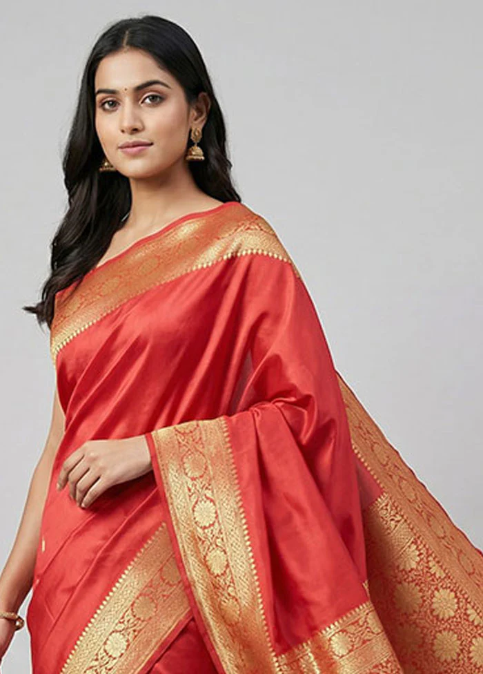Pink Uppada Silk Saree With Blouse Piece - Image 2