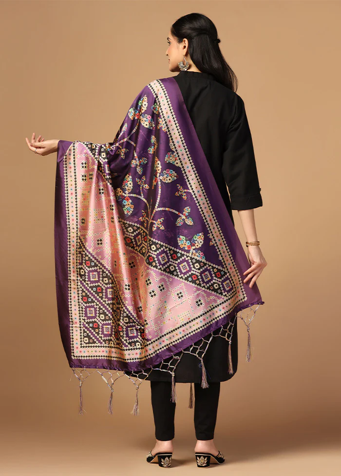 Purple Art Silk Dupatta - Image 2