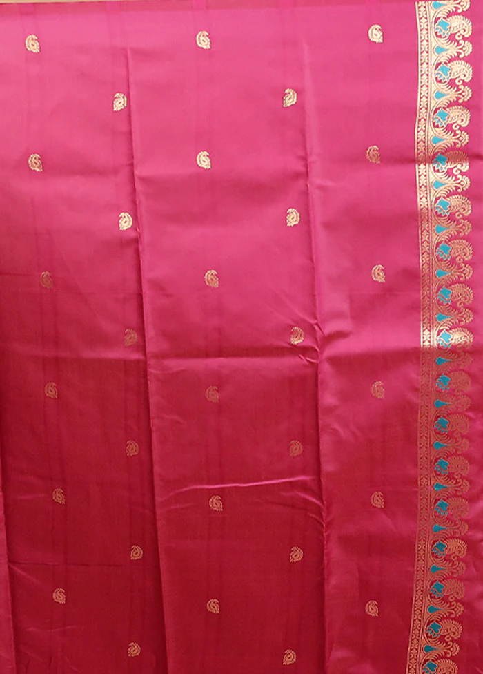 Purple Baluchari Silk Saree With Blouse Piece - Image 5