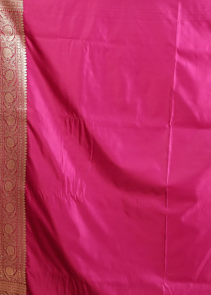 Purple Banarasi Silk Saree With Blouse Piece - Image 5