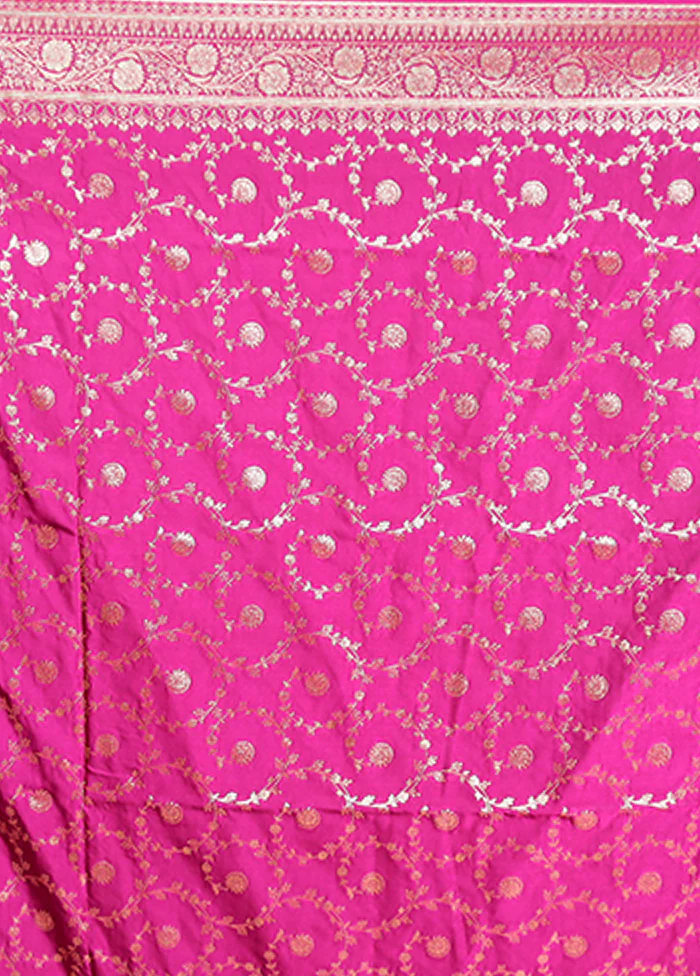 Purple Banarasi Silk Saree With Blouse Piece - Image 5