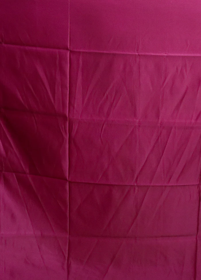 Purple Banarasi Silk Saree With Blouse Piece - Image 5