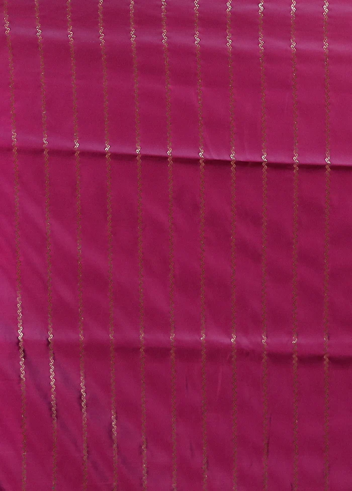 Purple Banarasi Silk Saree With Blouse Piece - Image 5