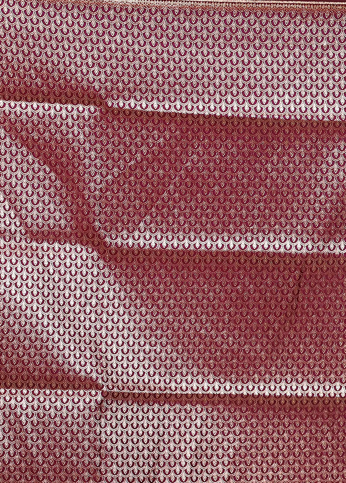 Purple Banarasi Silk Saree With Blouse Piece - Image 5