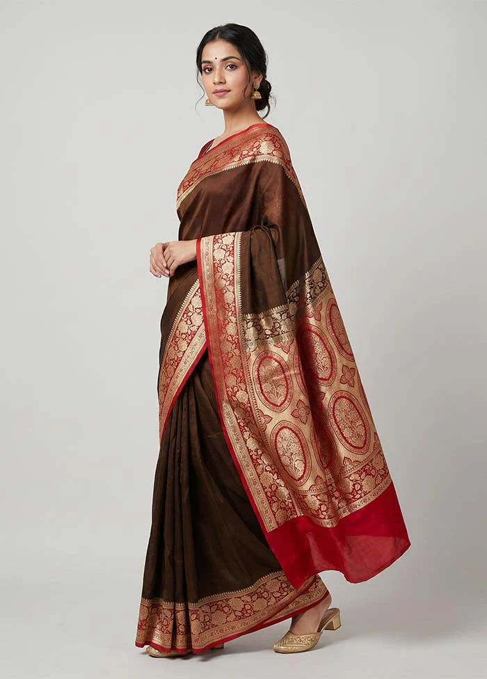 Purple Banarasi Silk Saree With Blouse Piece