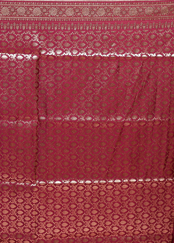 Purple Banarasi Silk Saree With Blouse Piece - Image 5