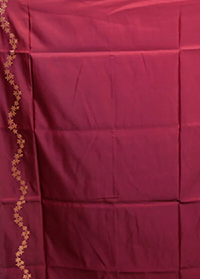 Purple Banarasi Silk Saree With Blouse Piece - Image 5