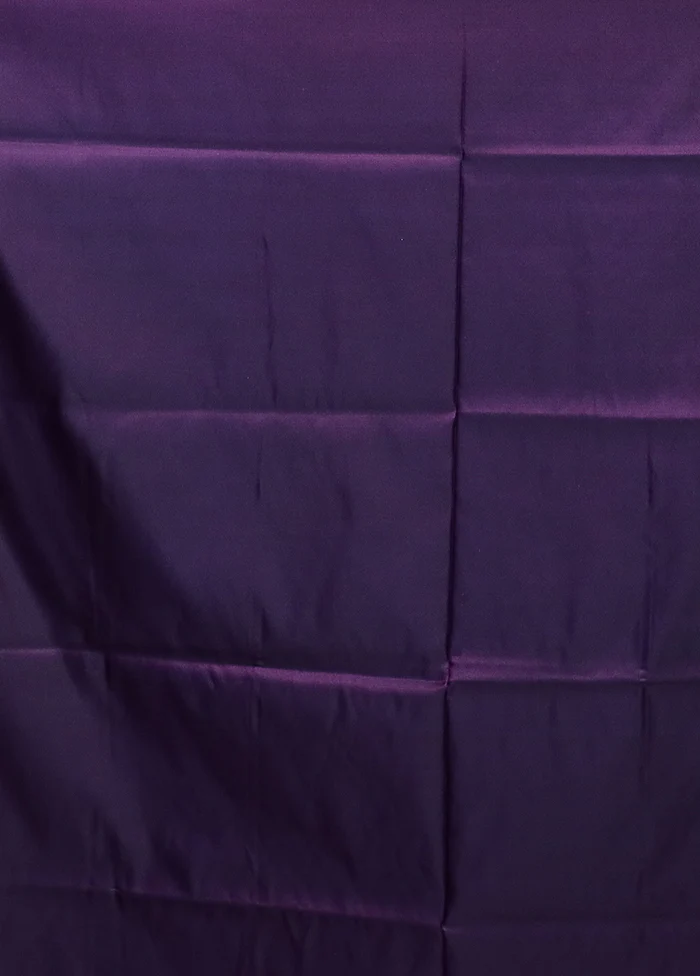 Purple Banarasi Silk Saree With Blouse Piece - Image 5
