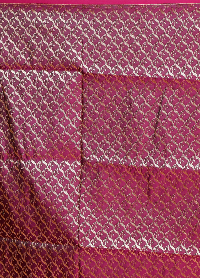 Purple Banarasi Silk Saree With Blouse Piece - Image 5