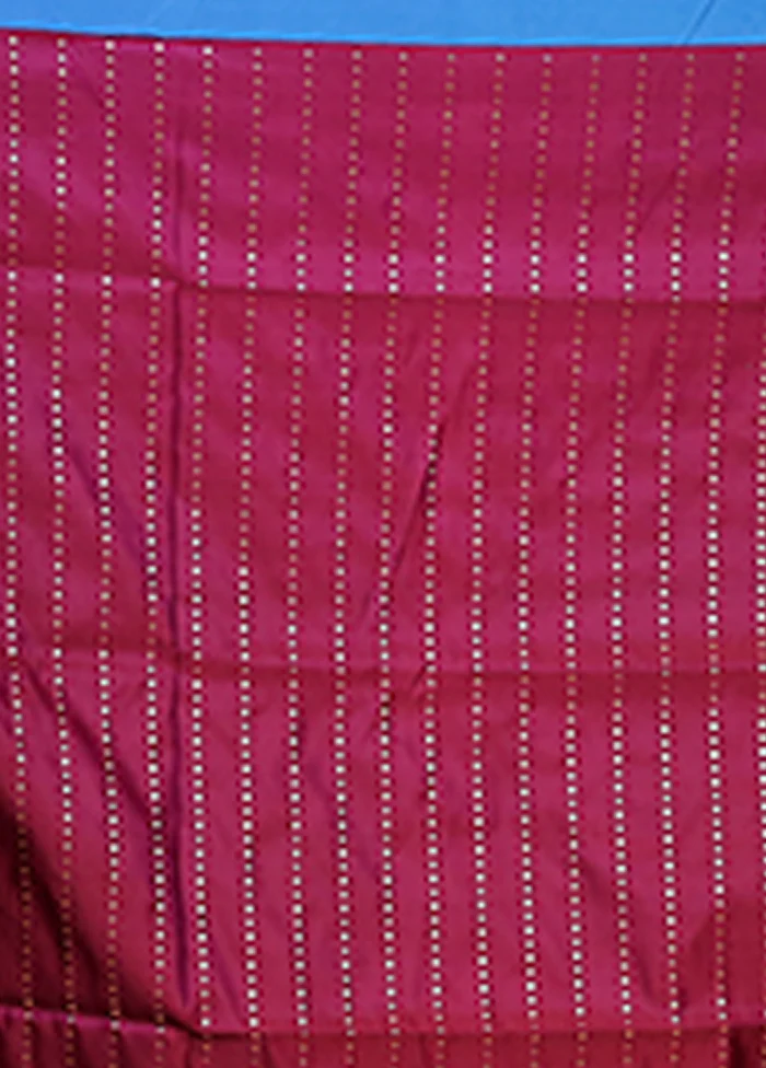 Maroon Banarasi Silk Saree With Blouse Piece - Image 5