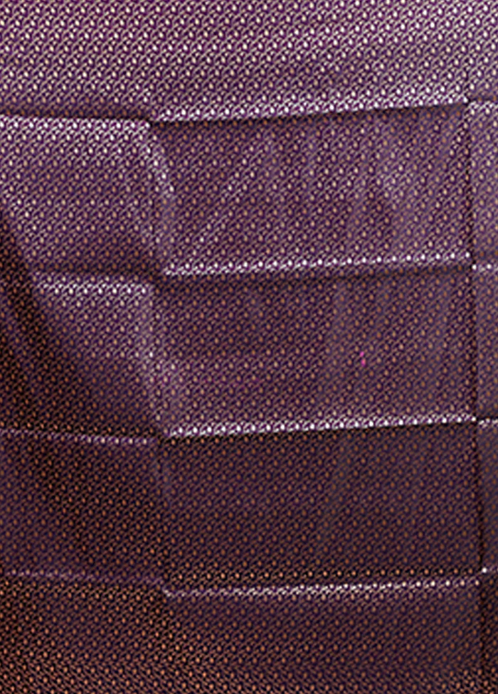 Purple Banarasi Silk Saree With Blouse Piece - Image 5