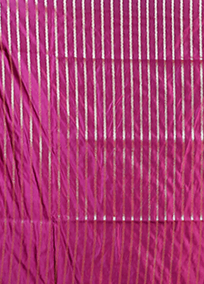 Purple Banarasi Silk Saree With Blouse Piece - Image 5
