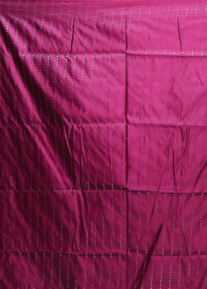 Purple Banarasi Silk Saree With Blouse Piece - Image 5