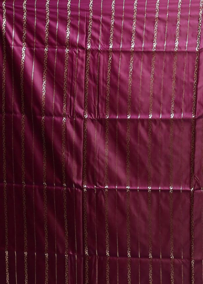 Purple Banarasi Silk Saree With Blouse Piece - Image 5