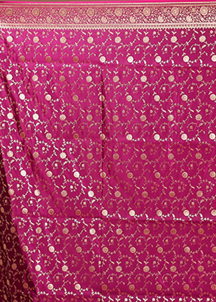 Purple Banarasi Silk Saree With Blouse Piece - Image 5