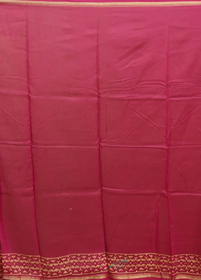 Purple Chanderi Silk Saree With Blouse Piece - Image 5