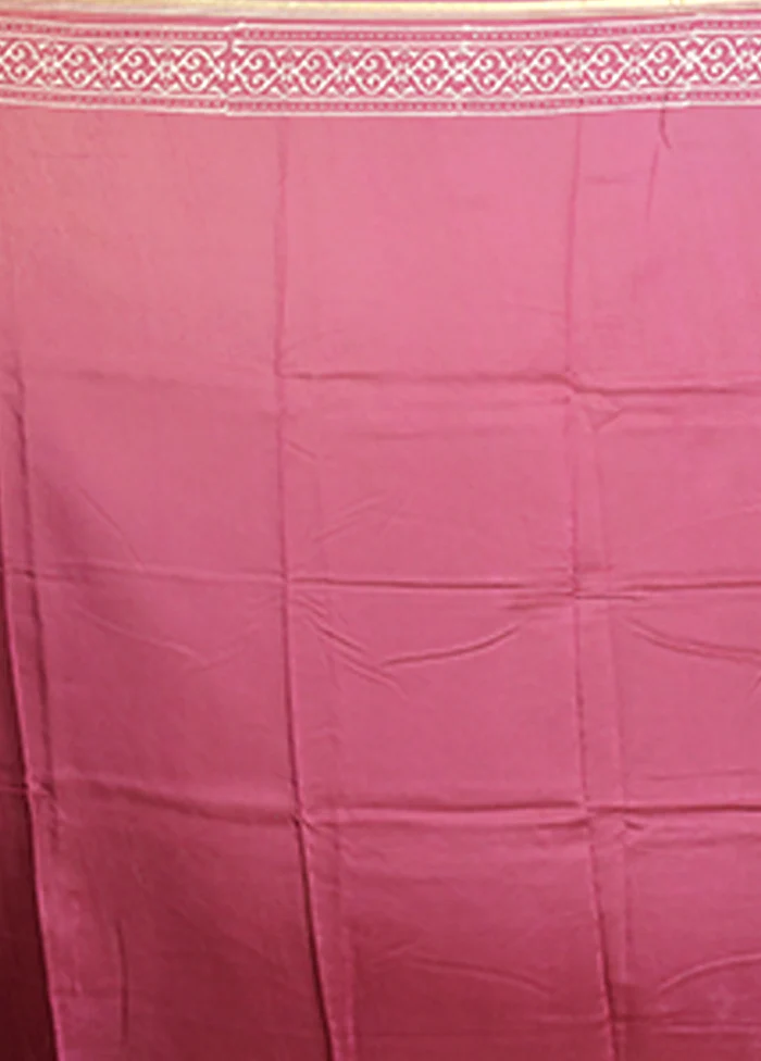 Purple Chanderi Silk Saree With Blouse Piece - Image 5