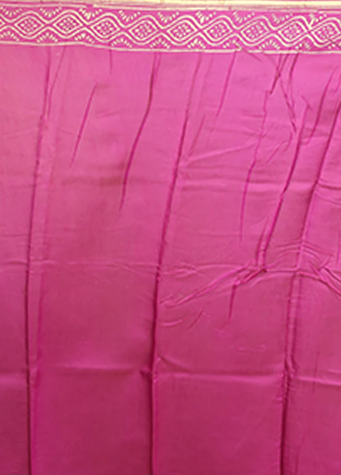 Purple Chanderi Silk Saree With Blouse Piece - Image 5