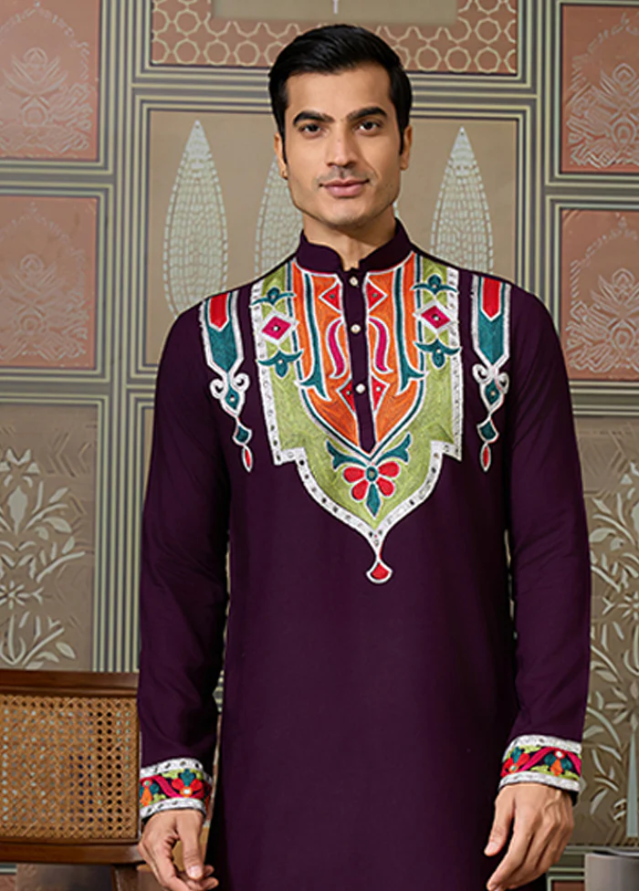 Purple Cotton Kurta - Image 2