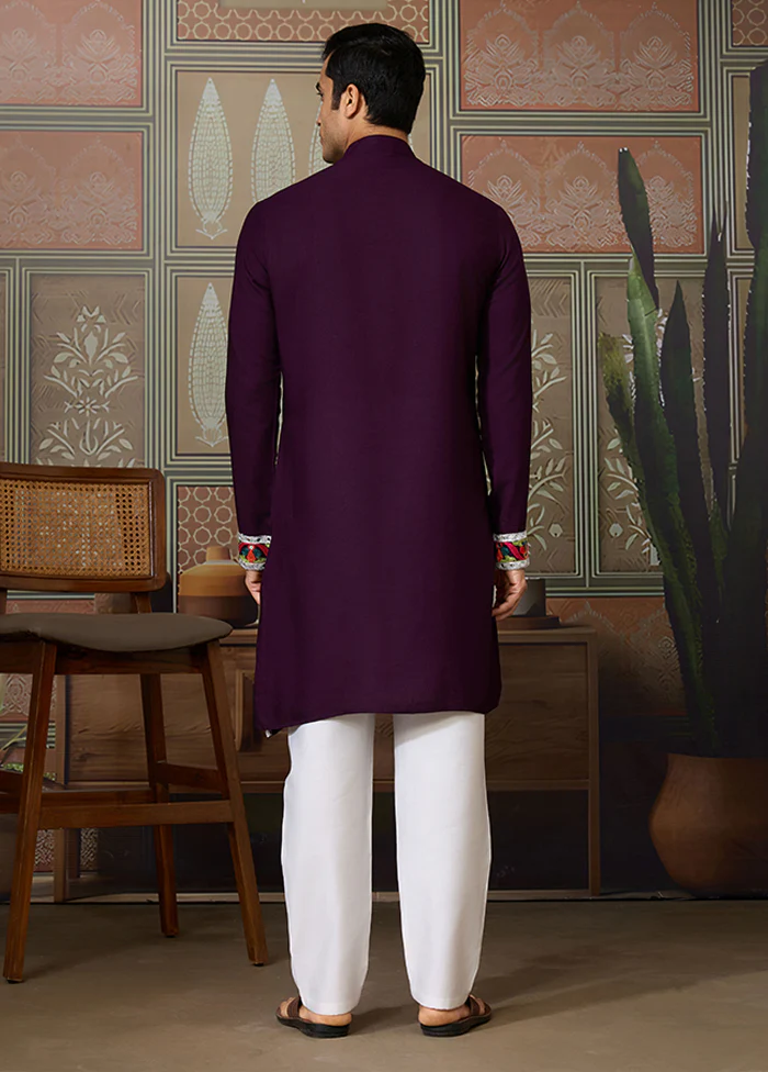 Purple Cotton Kurta - Image 3