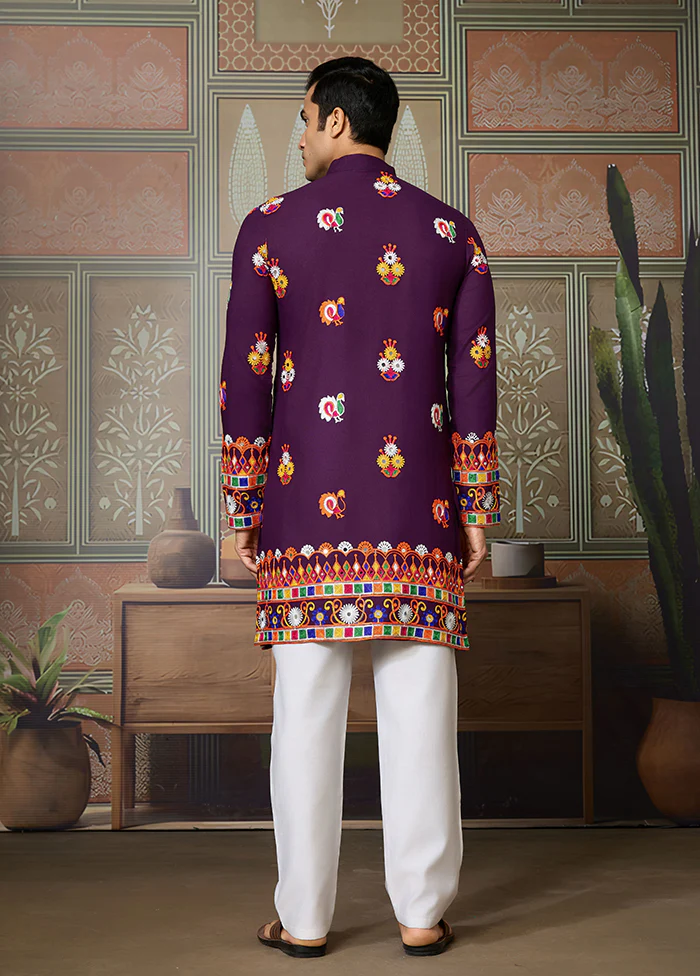 Purple Cotton Kurta - Image 3