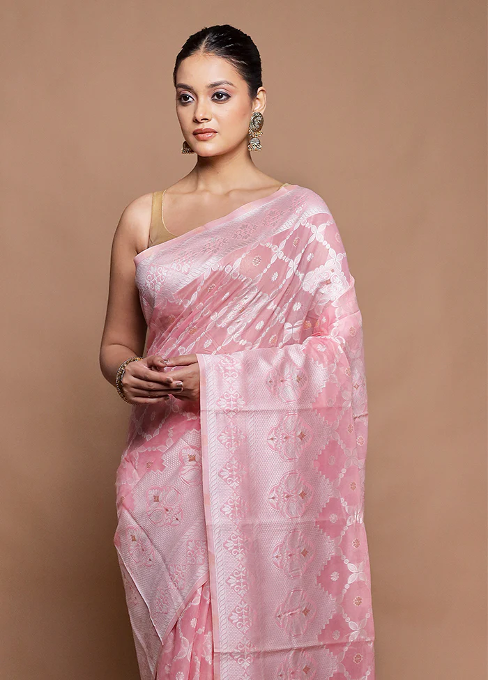 Purple Cotton Saree With Blouse Piece - Image 2
