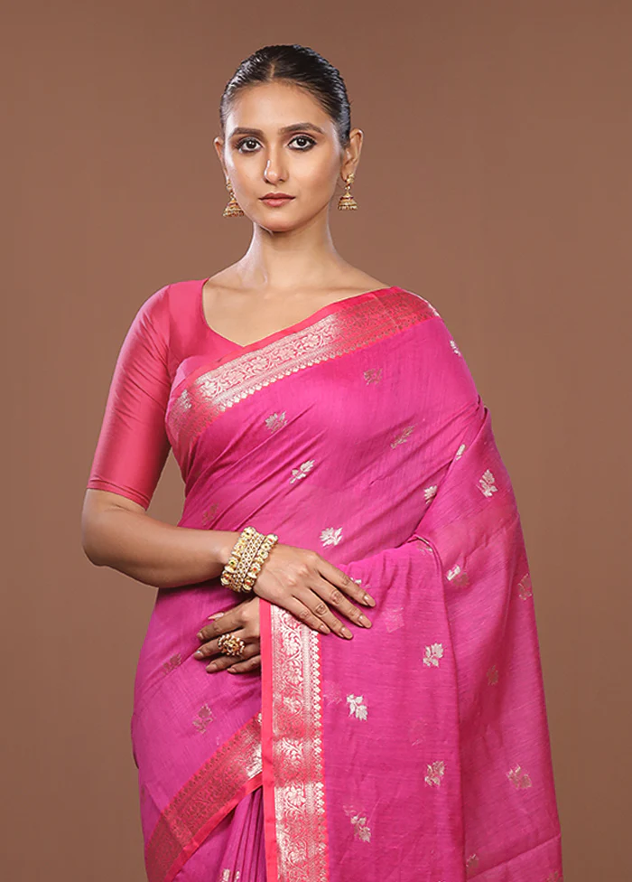 Purple Cotton Saree With Blouse Piece