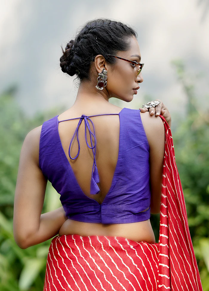 Purple Dupion Silk Designer Blouse - Image 2
