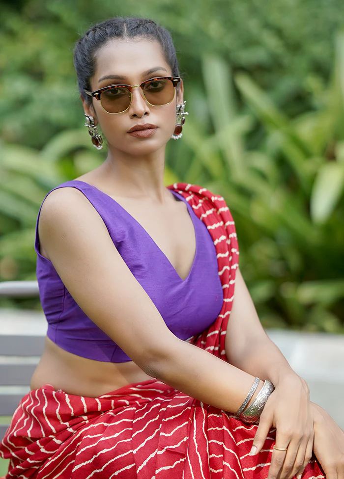Purple Dupion Silk Designer Blouse - Image 3